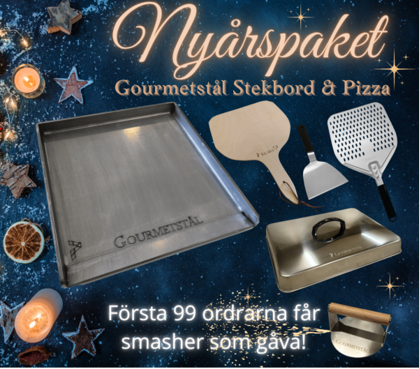 Nyårspaket! Gourmetstål - stekbord, pizza & brödbak