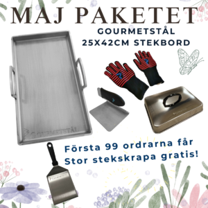 Majpaketet - Gourmetstål 25x42cm - perfekt för halva spisen